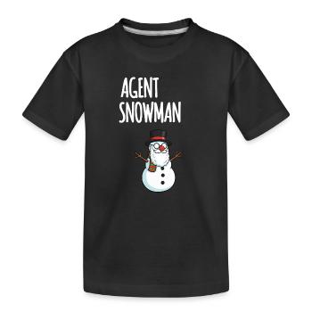 Agent Snowman - Kinder Premium Bio T-Shirt - Schwarz - Vorne