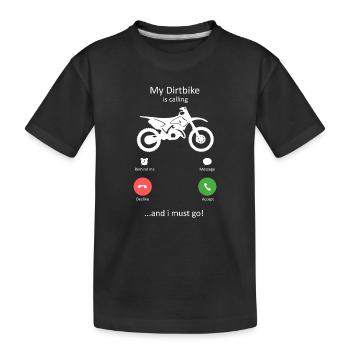 Ma moto m’appelle et je dois y aller - T-shirt bio Premium Enfant - noir - Devant