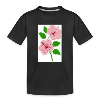hibiscus - Kids' Premium Organic T-Shirt - black - Front