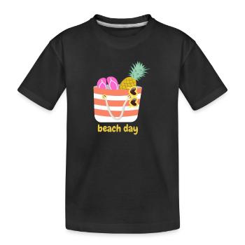 Journée à la plage - T-shirt bio Premium Enfant - noir - Devant