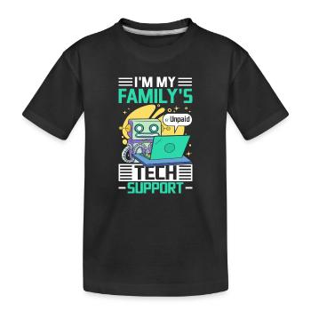 Robo de support technique familial - T-shirt bio Premium Enfant - noir - Devant