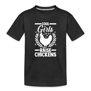 Farmer Rooster Flock Poultry Chicken - Kinder Premium Bio T-Shirt - Schwarz - Vorne