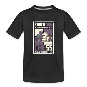 Schach Schachspieler Schachbrett - Kinder Premium Bio T-Shirt - Schwarz - Vorne