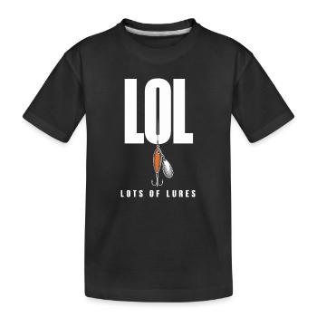 LOL Beaucoup de leurres, motif drôle de pêcheur pour - T-shirt bio Premium Enfant - noir - Devant