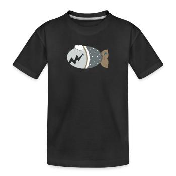 Kuschelfisch Zombiefisch grau, für Kinder - Kinder Premium Bio T-Shirt - Schwarz - Vorne