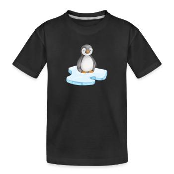 Pingouin sur une banquise - T-shirt bio Premium Enfant - noir - Devant