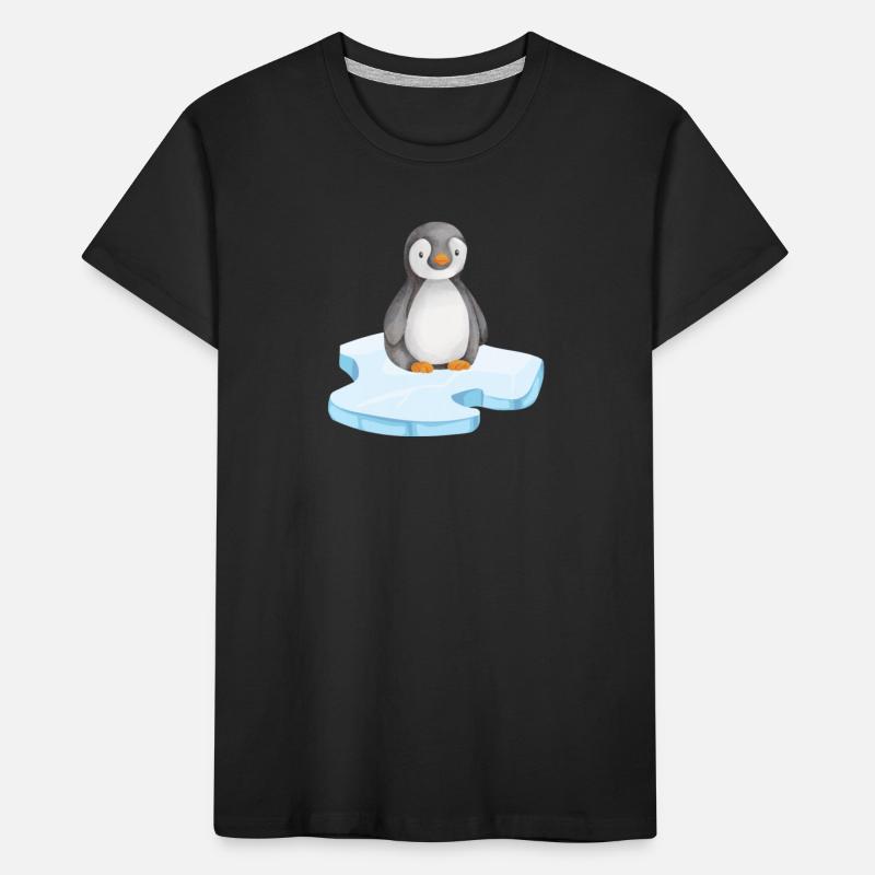 Pinguin auf einer Eisscholle Kinder Premium Bio T-Shirt