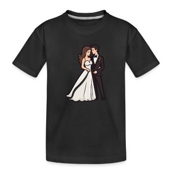 Couple Mariage Marié - T-shirt bio Premium Enfant - noir - Devant