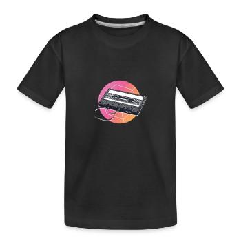 80s Vintage Cassette - Kinder Premium Bio T-Shirt - Schwarz - Vorne