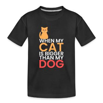 mon chat est plus gros que les chiens - T-shirt bio Premium Enfant - noir - Devant
