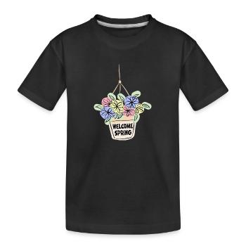 Bienvenue printemps - T-shirt bio Premium Enfant - noir - Devant
