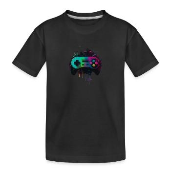 Retro Console - Kids' Premium Organic T-Shirt - black - Front