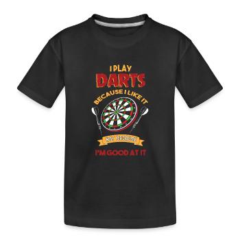 Dart Dartboard Dartpfeil - Kinder Premium Bio T-Shirt - Schwarz - Vorne