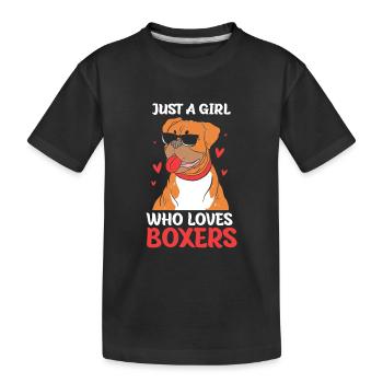 Chien Boxer - T-shirt bio Premium Enfant - noir - Devant