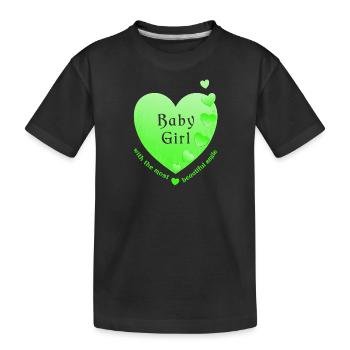 girl baby girl - Kids' Premium Organic T-Shirt - black - Front