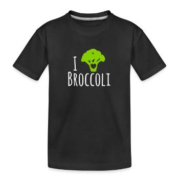 Broccoli Shirt - Kinder Premium Bio T-Shirt - Schwarz - Vorne