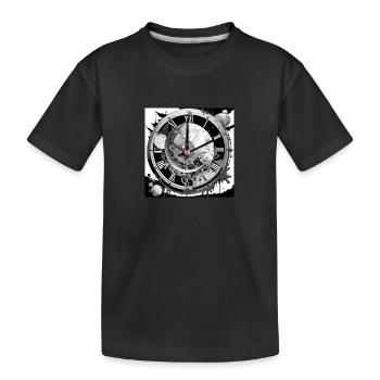 Uhr der Pfad zur Zeit - Kinder Premium Bio T-Shirt - Schwarz - Vorne
