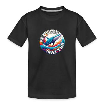 Schützt das Leben im Meer Blauwal im Farbkreis - Kinder Premium Bio T-Shirt - Schwarz - Vorne