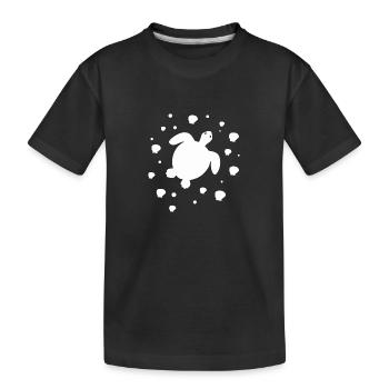 Schildkröte - Meerestier Reptil Naturschutz - Kinder Premium Bio T-Shirt - Schwarz - Vorne