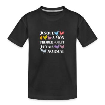 Silhouettes de poules phrase drôle sur les poules - T-shirt bio Premium Enfant - noir - Devant