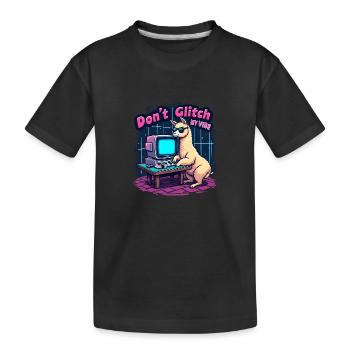 Don't Glitch my Vibe - Retro Gaming Alpaca - Kids' Premium Organic T-Shirt - black - Front