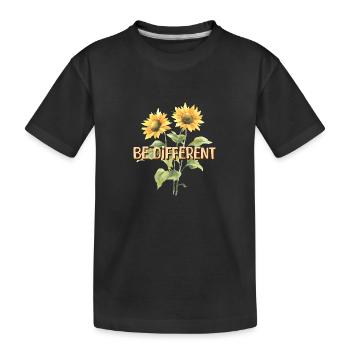 BE DIFFERENT Tournesol Amour de soi Positivité - T-shirt bio Premium Enfant - noir - Devant