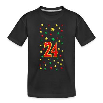 24.Geburtstag oder Weihnachten mit vielen Sternen. - Kinder Premium Bio T-Shirt - Schwarz - Vorne