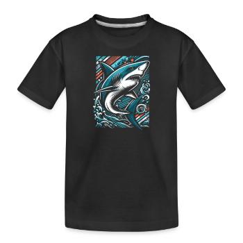 Requin Street art - T-shirt bio Premium Enfant - noir - Devant