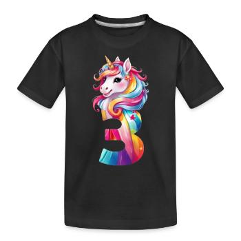 3ÈME ANNIVERSAIRE LICORNE - T-shirt bio Premium Enfant - noir - Devant