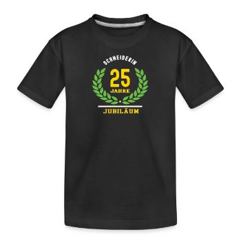Schneiderin Jubiläum 25 Jahre 25 jähriges Jubi - Kinder Premium Bio T-Shirt - Schwarz - Vorne