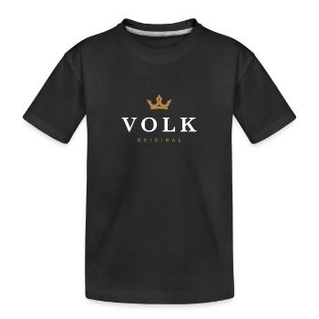 Volk Original Familienlogo - Kinder Premium Bio T-Shirt - Schwarz - Vorne