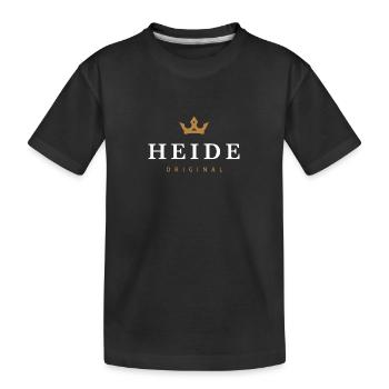 Heide Original Familienlogo - Kinder Premium Bio T-Shirt - Schwarz - Vorne