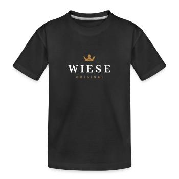 Wiese Original Familienlogo - Kinder Premium Bio T-Shirt - Schwarz - Vorne