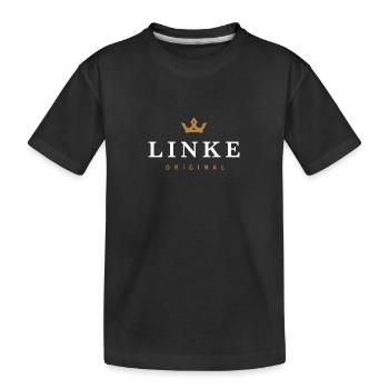 Linke Original Familienlogo - Kinder Premium Bio T-Shirt - Schwarz - Vorne