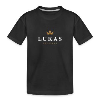 Lukas Original Family Logo - Kids' Premium Organic T-Shirt - black - Front