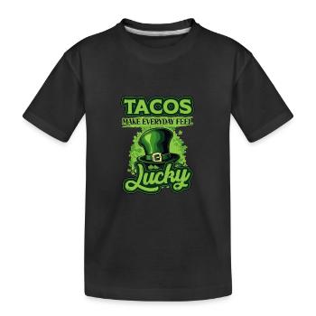 Les tacos de la Saint-Patrick font que tous les jours se sentent chanceux - T-shirt bio Premium Enfant - noir - Devant