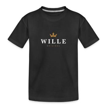 Wille Original Familienlogo - Kinder Premium Bio T-Shirt - Schwarz - Vorne