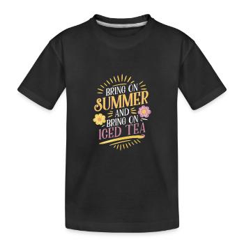 Der Sommer und die Eistee-Vibes - Kinder Premium Bio T-Shirt - Schwarz - Vorne
