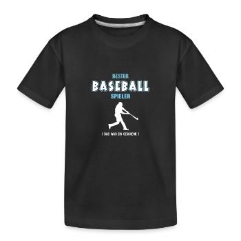 Bester Baseball Spieler Baseballer Baseballspieler - Kinder Premium Bio T-Shirt - Schwarz - Vorne