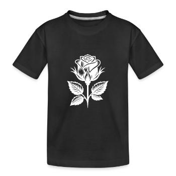 Blütenpracht dekoratives stilvolles Rosenmotiv - Kinder Premium Bio T-Shirt - Schwarz - Vorne
