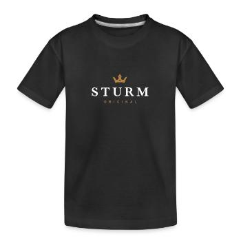 Sturm Original Familienlogo - Kinder Premium Bio T-Shirt - Schwarz - Vorne