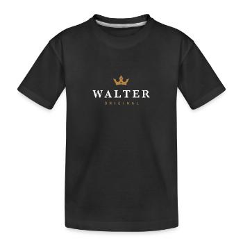 Walter Original Familienlogo - Kinder Premium Bio T-Shirt - Schwarz - Vorne