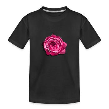 Blossom of a Red Rose - Kids' Premium Organic T-Shirt - black - Front