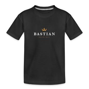 Bastian Original Familienlogo - Kinder Premium Bio T-Shirt - Schwarz - Vorne