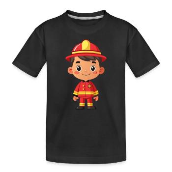 Héros en rouge le pompier - T-shirt bio Premium Enfant - noir - Devant
