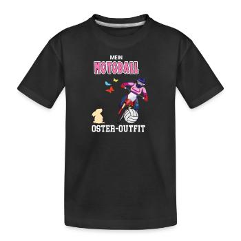 Motoball Oster Outfit Ostergeschenk Motoballerin - Kinder Premium Bio T-Shirt - Schwarz - Vorne