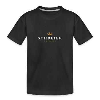 Schreier Original Familienlogo - Kinder Premium Bio T-Shirt - Schwarz - Vorne