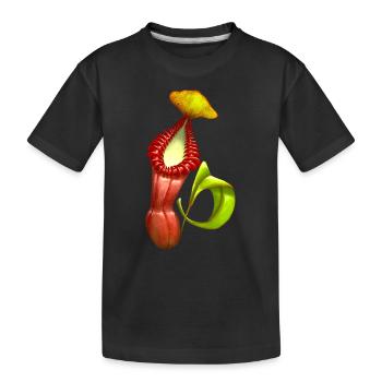 Fleischfressende Pflanzen Kannenpflanze Nepenthes - Kinder Premium Bio T-Shirt - Schwarz - Vorne