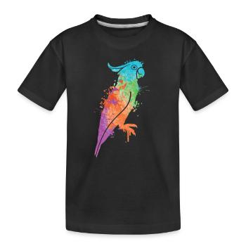 Cacatoès Cacatoès Enfants Filles Femmes Oiseau Perroquet - T-shirt bio Premium Enfant - noir - Devant