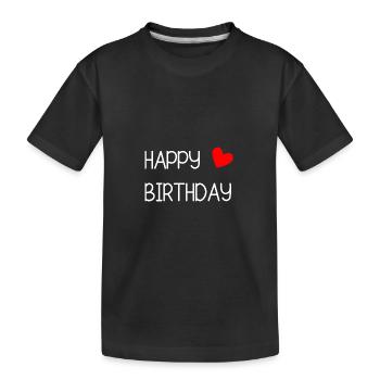 - GEBURTSTAG. HAPPY BIRTHDAY. ALLES GUTE ZUM GEBURTSTAG. - Kinder Premium Bio T-Shirt - Schwarz - Vorne
